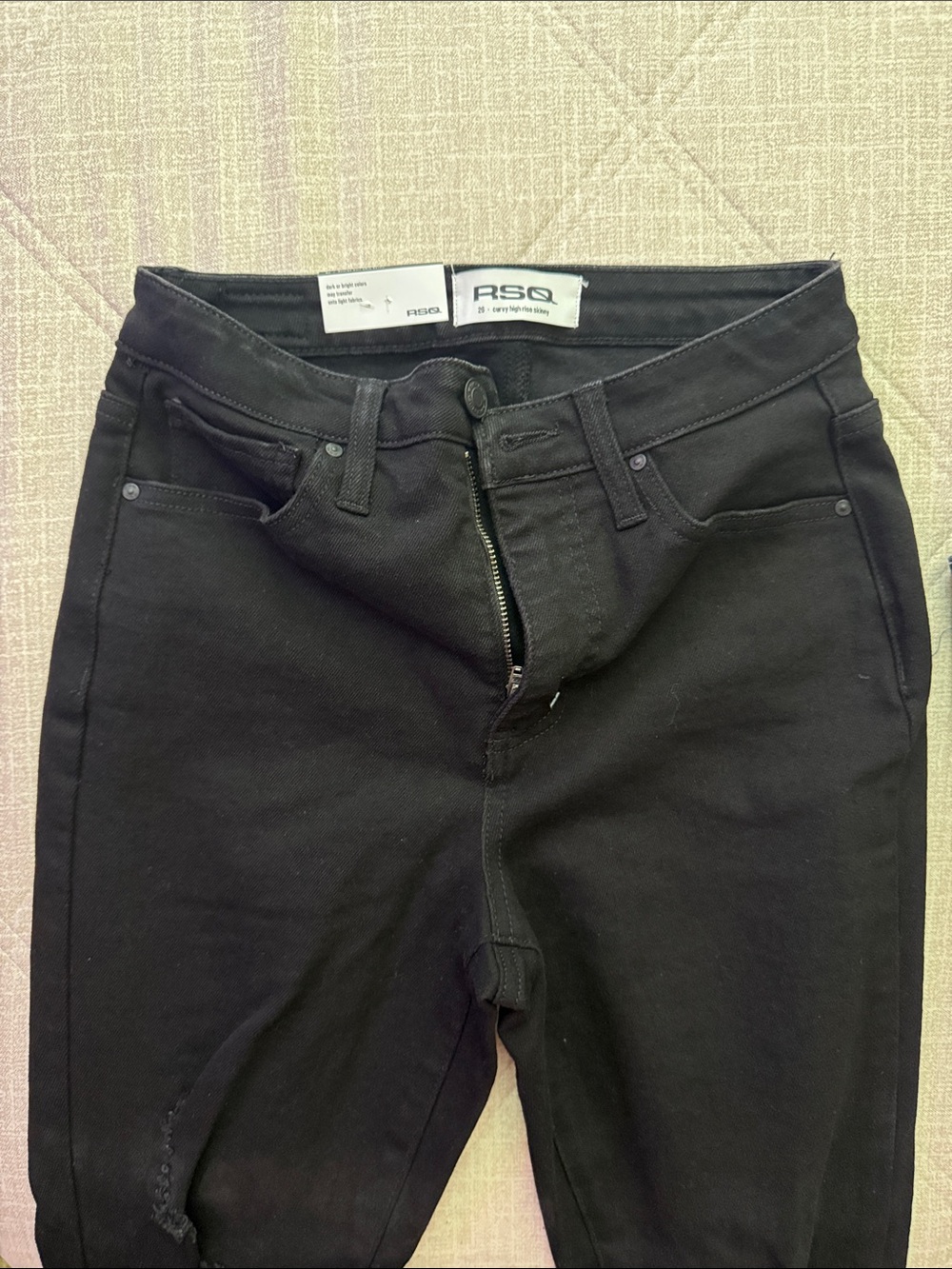 RSQ Women’s Black High-Rise Jeggings with Zip Fly